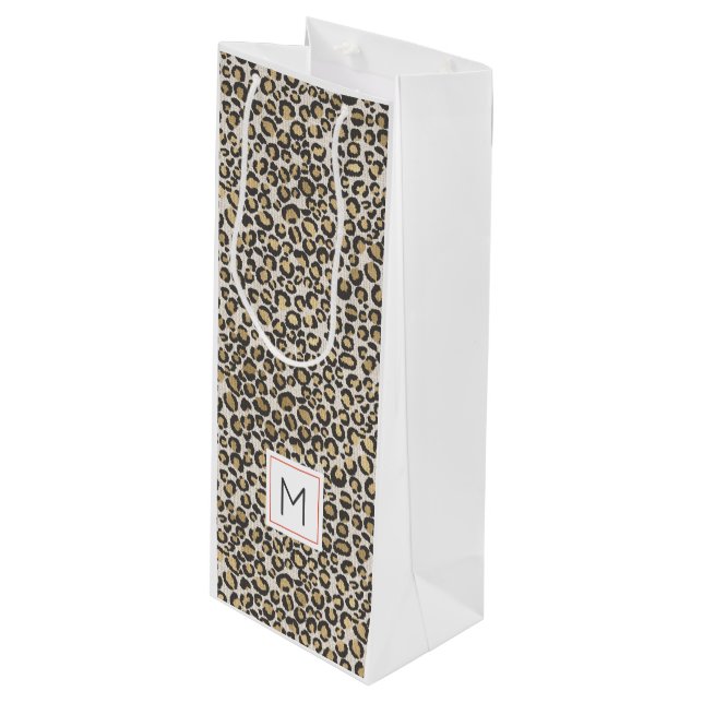 Leopard Print Monogram INITIAL Chic Animal (Framsidan Vinklad)