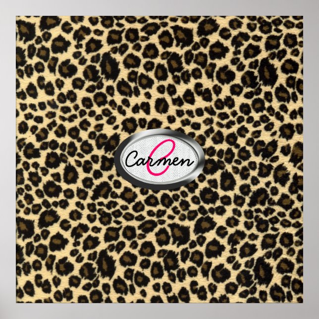 Leopard Print Monogram Poster (Framsidan)