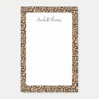 Leopard Print Monogrammed Post-it Block