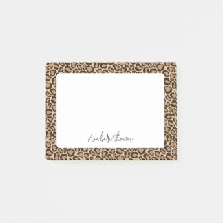 Leopard Print Monogrammed Post-it Block