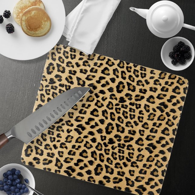 Leopard Print Mönster (Cute Leopard Print Pattern Cutting Board by Looly Elzayat)