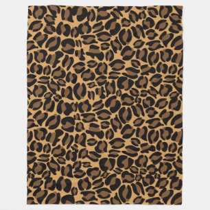 Leopard Print Mönster Classic Jungle Round Fleecefilt