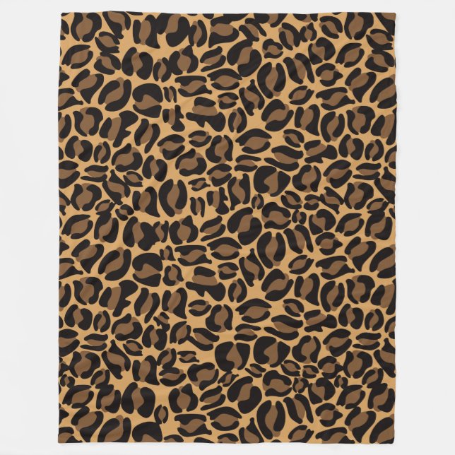 Leopard Print Mönster Classic Jungle Round Fleecefilt (Framsidan)