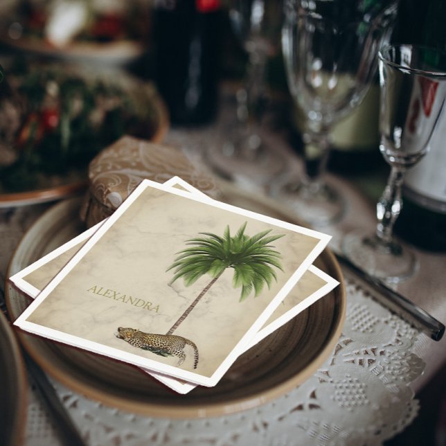 Leopard Print Mönster Elegant Handflatan Personal Pappersservett (Skapare uppladdad)