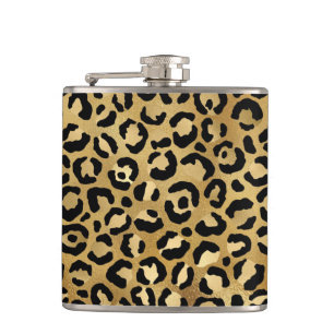 Leopard Print Mönster i Guld och Black Fickplunta