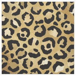 Leopard Print Mönster i Guld och Black Tyg