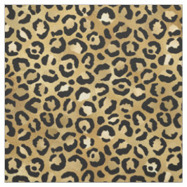 Leopard Print Mönster i Guld och Black Tyg