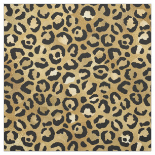 Leopard Print Mönster i Guld och Black Tyg