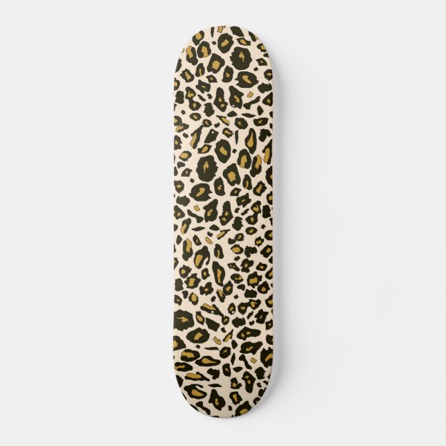 Leopard print mönster old school skateboard bräda 21,6 cm (Framsida)