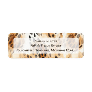 Leopard print mönster safari animal returadress returadress etikett