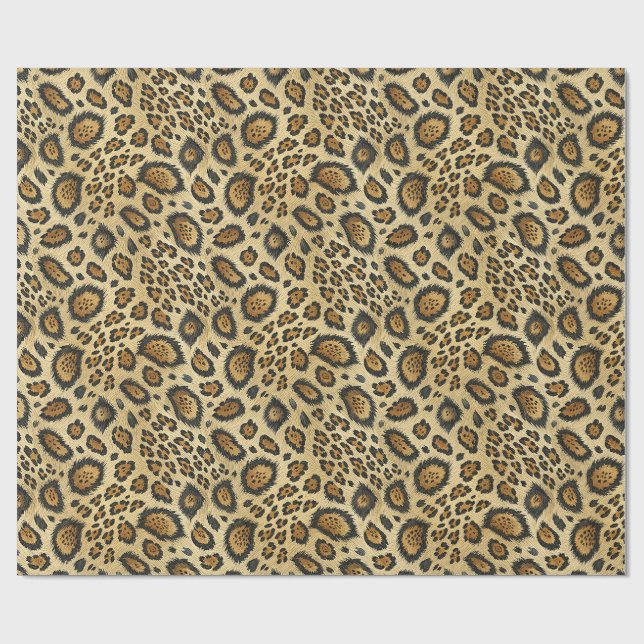 Leopard Print Mönster – Vilda Djur Skinn Design Presentpapper (Platt)