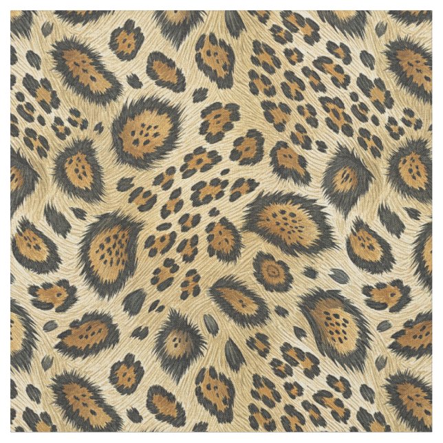 Leopard Print Mönster – Vilda Djur Skinn Design Tyg (Närbild)