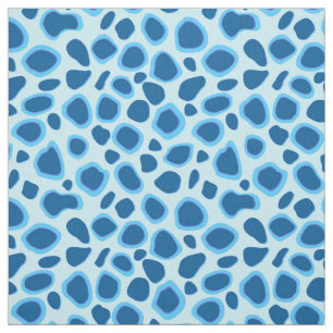 Leopard Print - Mörk Cobalt och Himlar blue Tyg