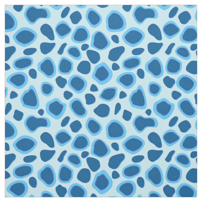 Leopard Print - Mörk Cobalt och Himlar blue Tyg (Provkarta)