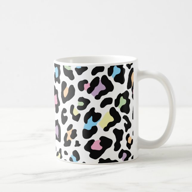 Leopard Print Multi Färg Kaffemugg (Höger)