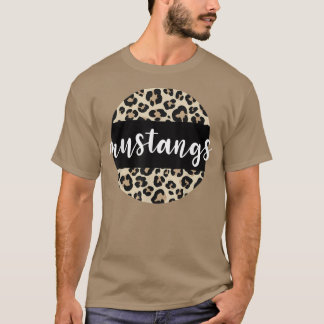 Leopard Print Mustangs Team Mascot School Spirit G T Shirt