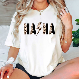 Leopard Print Nana Birthday eller Anniury Trendig T Shirt