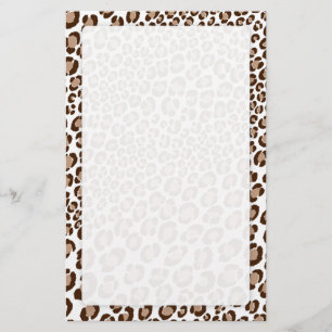 Leopard Print/Natural/Add background färg!! Brevpapper