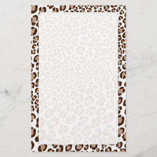 Leopard Print/Natural/Add background färg!! Brevpapper