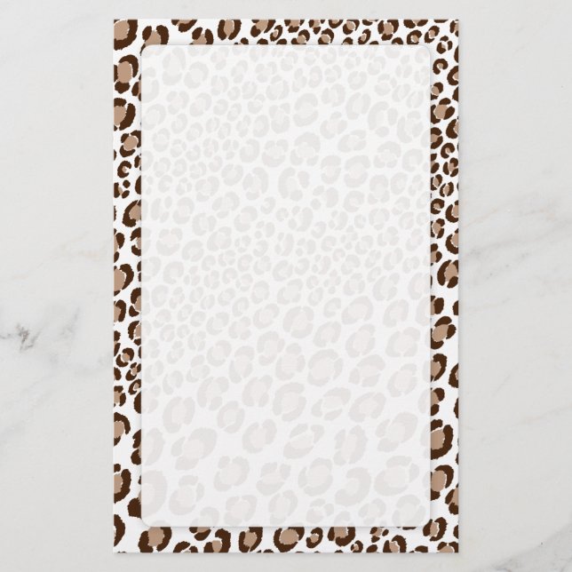 Leopard Print/Natural/Add background färg!! Brevpapper (Framsida)
