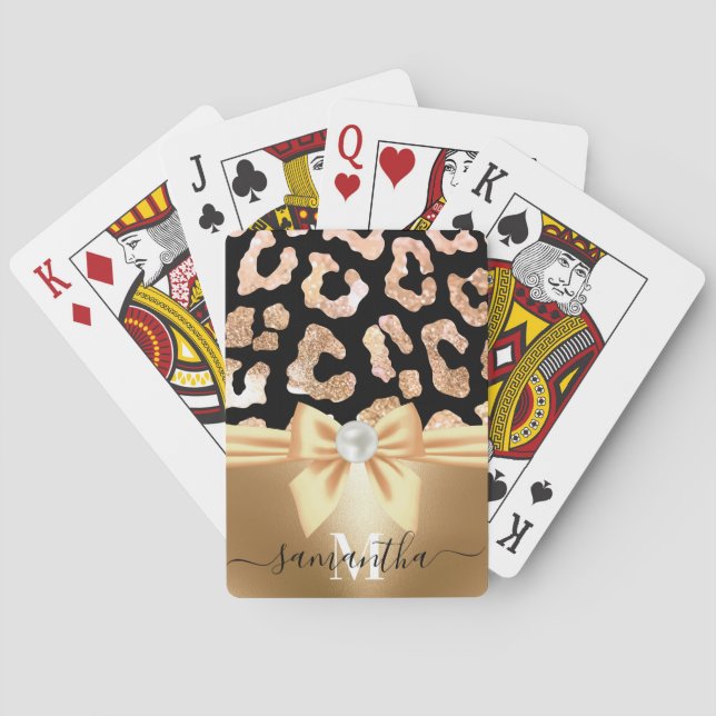 Leopard Print och Bow Casinokort (Baksidan)