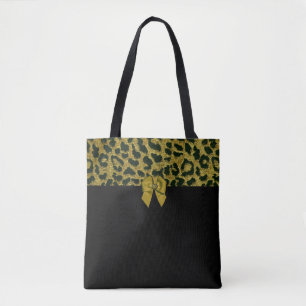 Leopard Print och Jeweled Bow Tygkasse