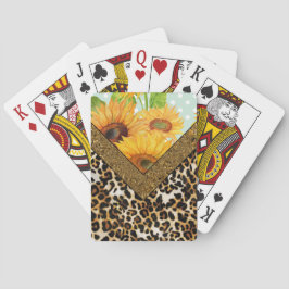Leopard Print och Sunblommor Casinokort
