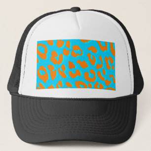 Leopard Print Orange Blue Keps