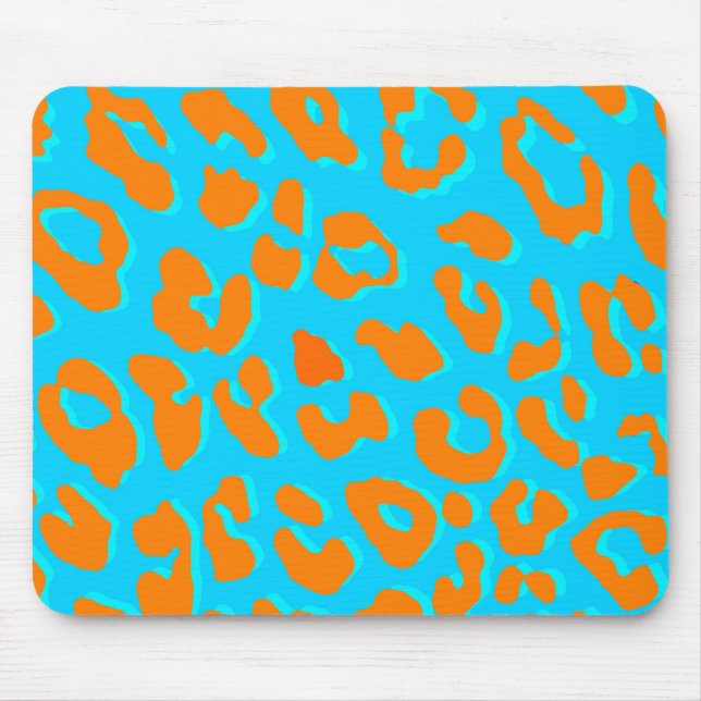 Leopard Print Orange Blue Musmatta (Framsidan)