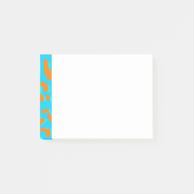 Leopard Print Orange Blue Post-it Block (Framsida)