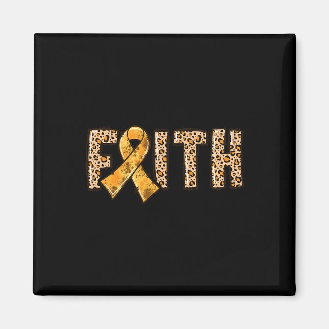 Leopard Print Orange Ribbon Faith Crps Awareness 1 Magnet (Framsidan)