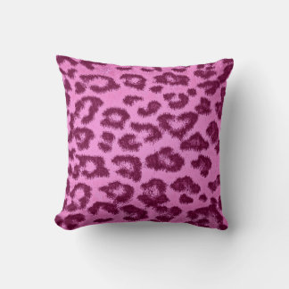 Leopard print päls kudde