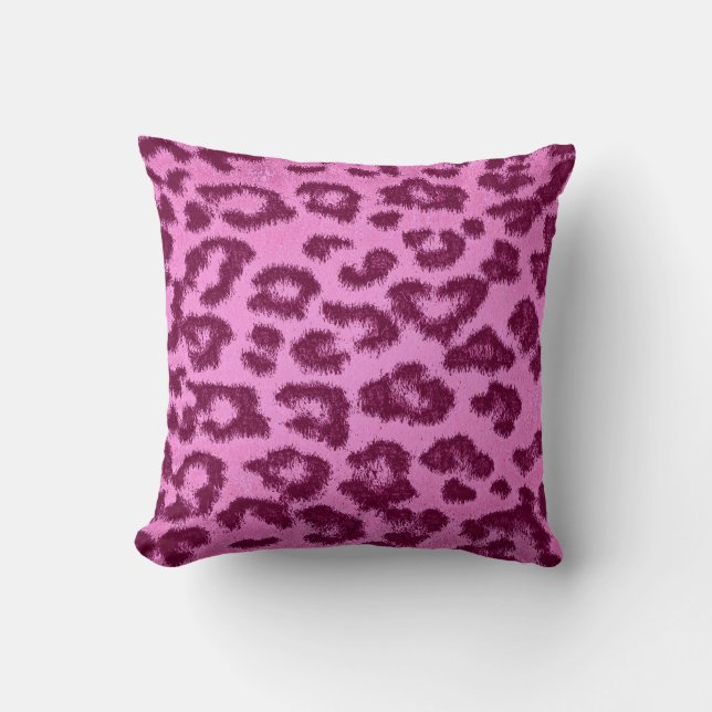 Leopard print päls kudde (Framsida)