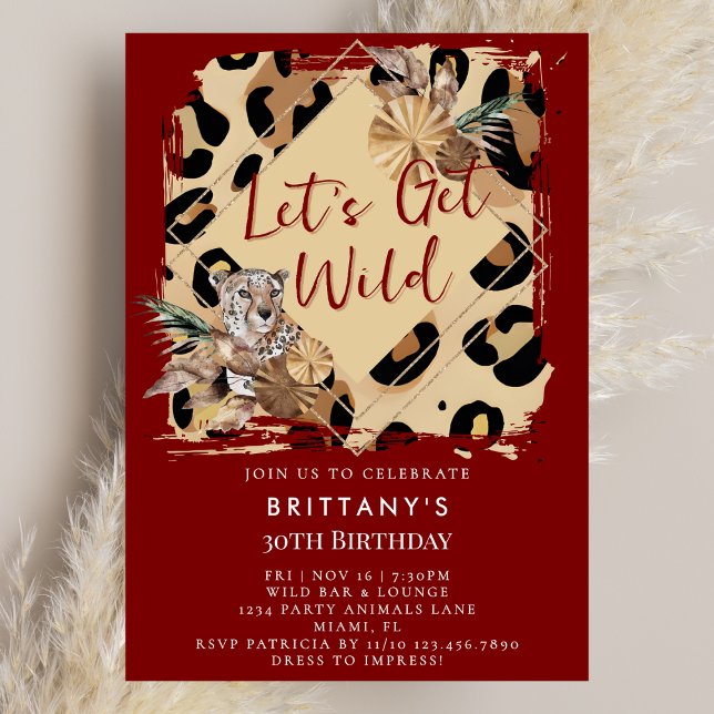 Leopard Print Party Animal Wild Jungle Birthday Inbjudningar (Skapare uppladdad)
