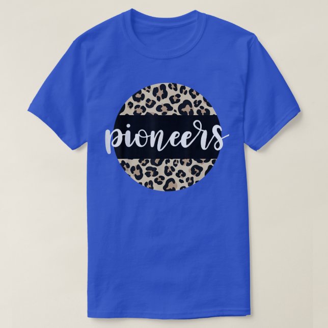 Leopard Print Pioneers Team Mascot School Spirit G T Shirt (Design framsida)
