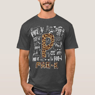 Leopard Print Pre K Teacher Kids Back to school T- T Shirt