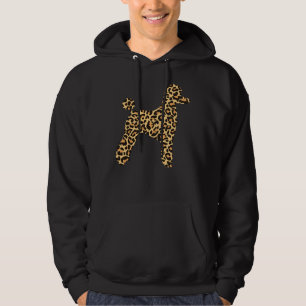 Leopard Print Pudel Pet Hundägare Älskare Girls Wo Hoodie