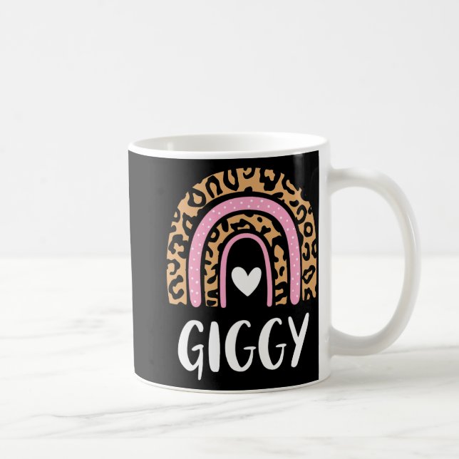 Leopard Print Rainbow Cute Mors dag Funny Giggy Kaffemugg (Höger)