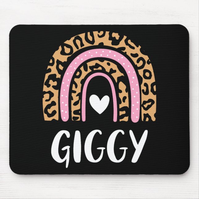 Leopard Print Rainbow Cute Mors dag Funny Giggy Musmatta (Framsidan)