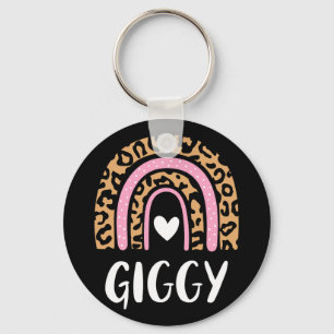 Leopard Print Rainbow Cute Mors dag Funny Giggy Nyckelring