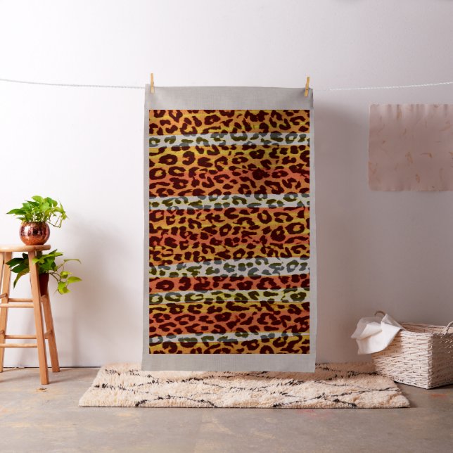 Leopard print retro färg sömless rand #18 tyg (In Situ)