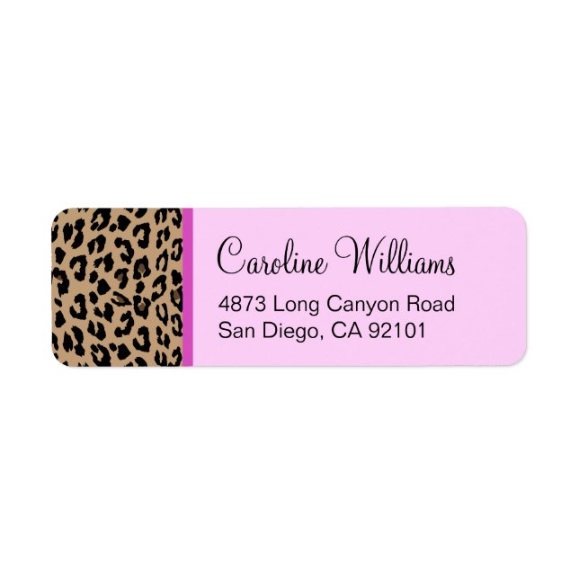Leopard Print Returadress Etikett (Framsidan)