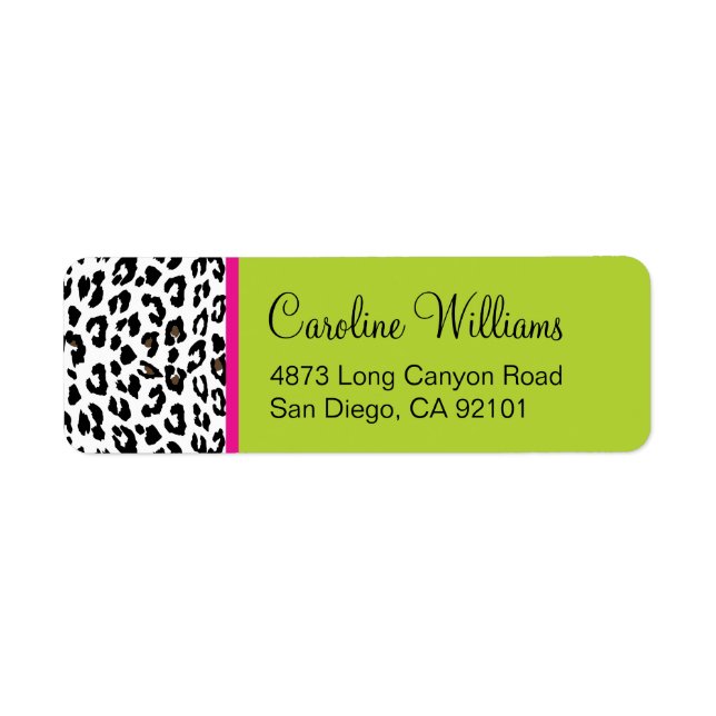 Leopard Print Returadress Etikett (Framsidan)