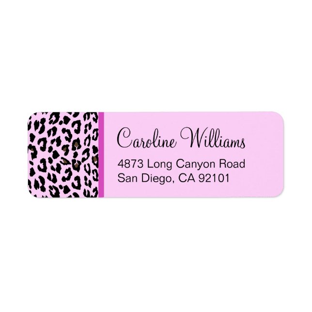 Leopard Print Returadress Etikett (Framsidan)