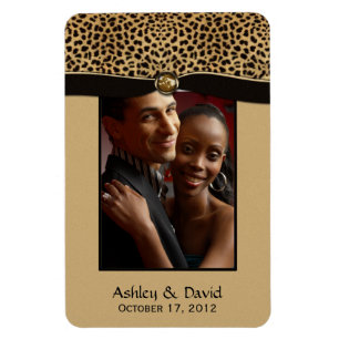 Leopard Print Ribbon Jewel Photo Flexible Magnet