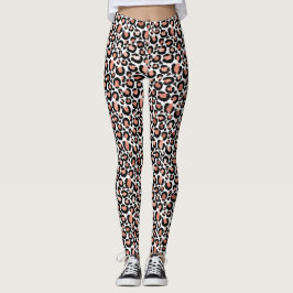 Leopard Print Ro Guld Trendig Leggings