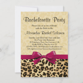 Leopard Print Rosa Bachelorette Party Investigatio Inbjudningar