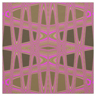Leopard Print Rosa Brown Zigzag Diamond Mönster Tyg