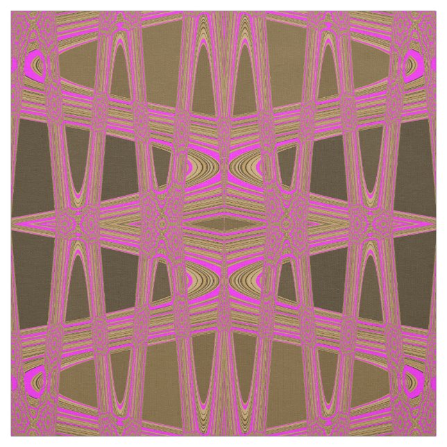 Leopard Print Rosa Brown Zigzag Diamond Mönster Tyg (Provkarta)