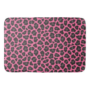 Leopard Print Rosa Grå Badrumsmatta